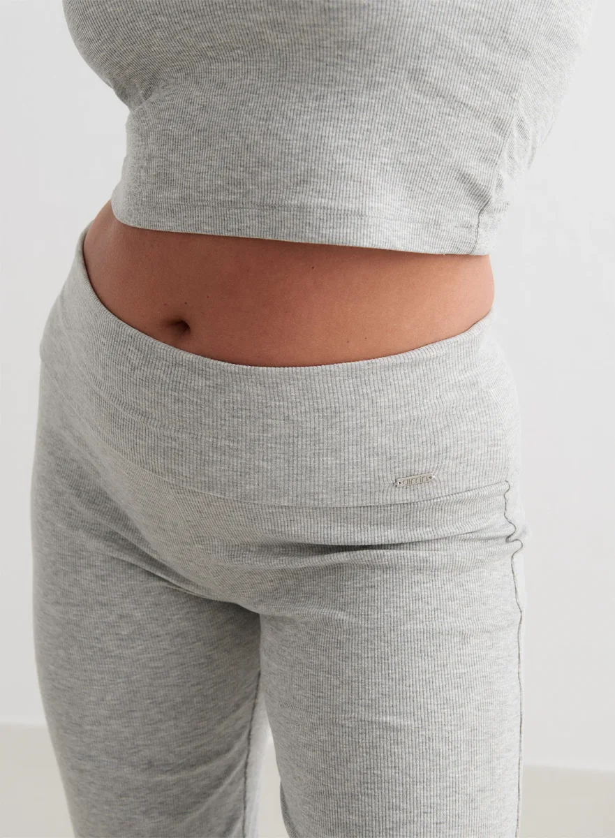 Grey Melange Ease Ribbed Pants - Afbeelding 7