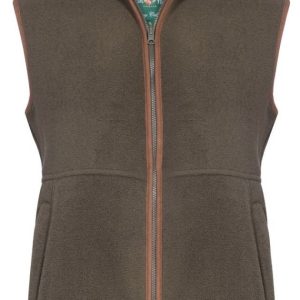 Fleece Waistcoat In Green – Classic Fit