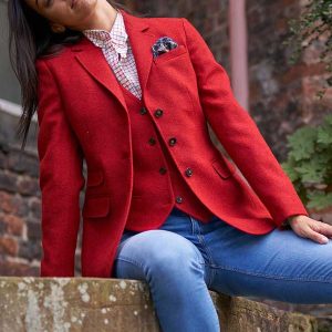 Harris Tweed Dames Jasje Carola In Red Twill