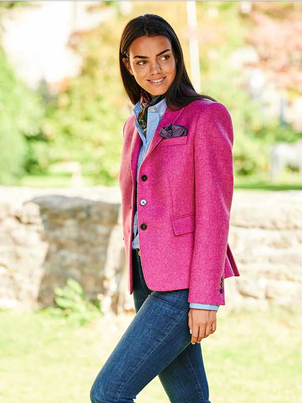 Harris Tweed Dames Blazer LadiesClub In Pink - Afbeelding 3
