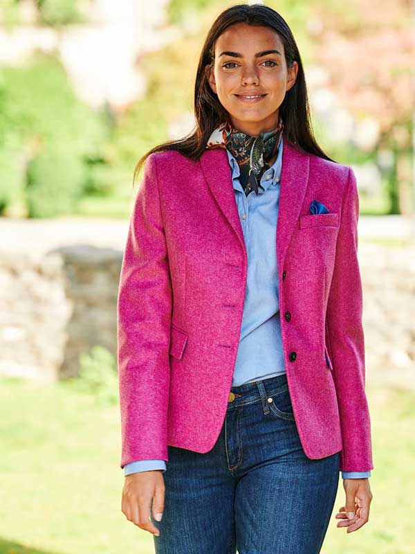 Harris Tweed Dames Blazer LadiesClub In Pink - Afbeelding 2