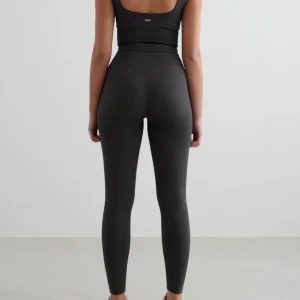 Shadow Grey Ribbed Seamless Tights