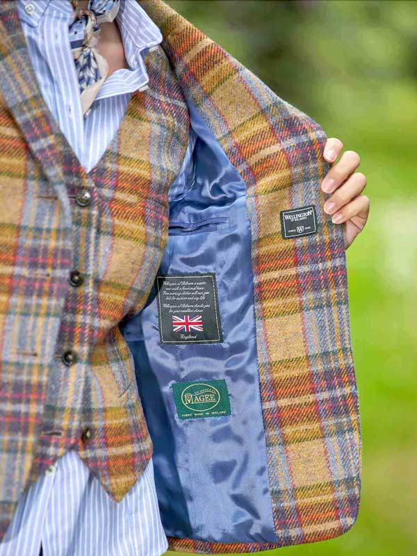 Magee Tweed Dames Blazer “Ladiesclub” In Multicolor Check - Afbeelding 4