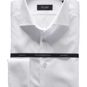 OLYMP SIGNATURE, tailored fit, Dubb. Manchet Wit