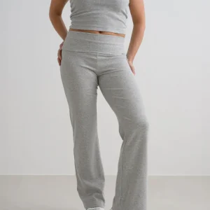 Grey Melange Ease Ribbed Pants