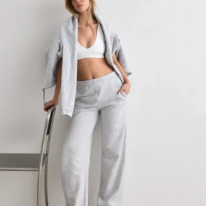 Light Grey Melange Chunky Terry Sweatpants