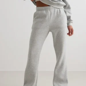 Grey Melange Flare Sweatpants